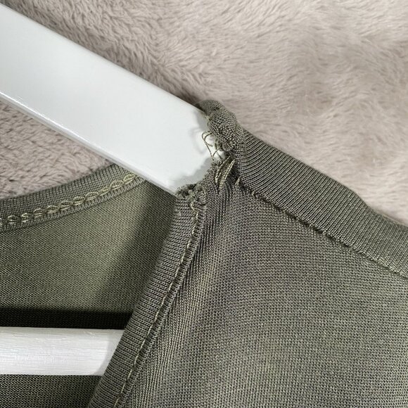 Umgee Wide Leg Crop Jumpsuit Size M Olive Moss Green Boho Beachy Resort Vacation - Picture 4 of 12